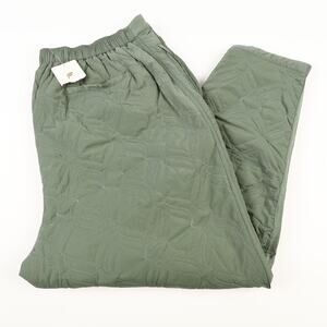 Fabletics Womens 2X 18-20 Apres Quilted Stretch Tapered Ski Pant Smoke Green